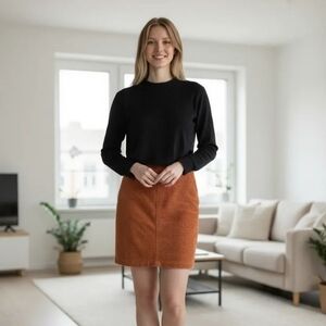 Talbots sz 6 rust terracotta corduroy mini skirt new WSK10